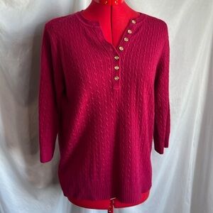 MM61 Traditions button down cable knit 100% acrylic sweater